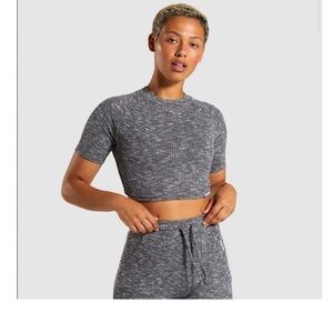 Gymshark Charcoal Knit crop top size S NWT
